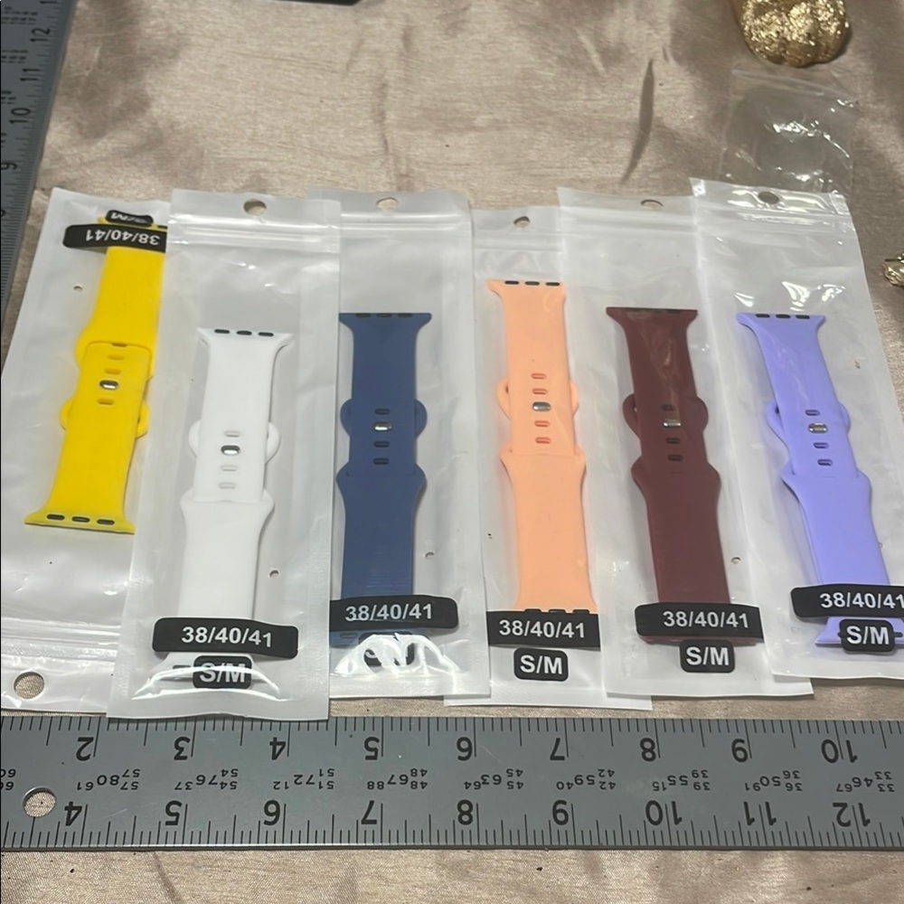 Colorful Silicone Watch Bands Set 6 each